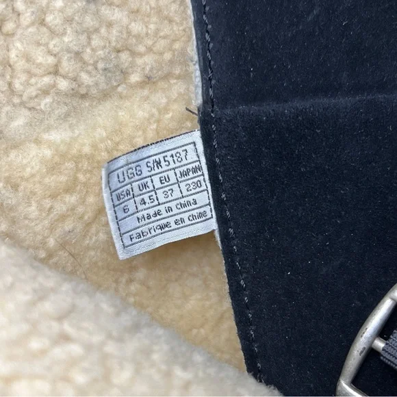 UGG US 6 Knee High Black Suede Side Buckle Tall Riding Boots Australia - Picture 15 of 15